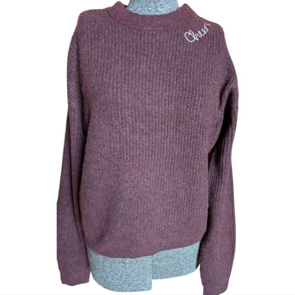 *Final Price Drop* A New Day "Cheers" Crewneck Sweater Sz S Holidays Celebration - Picture 2 of 10